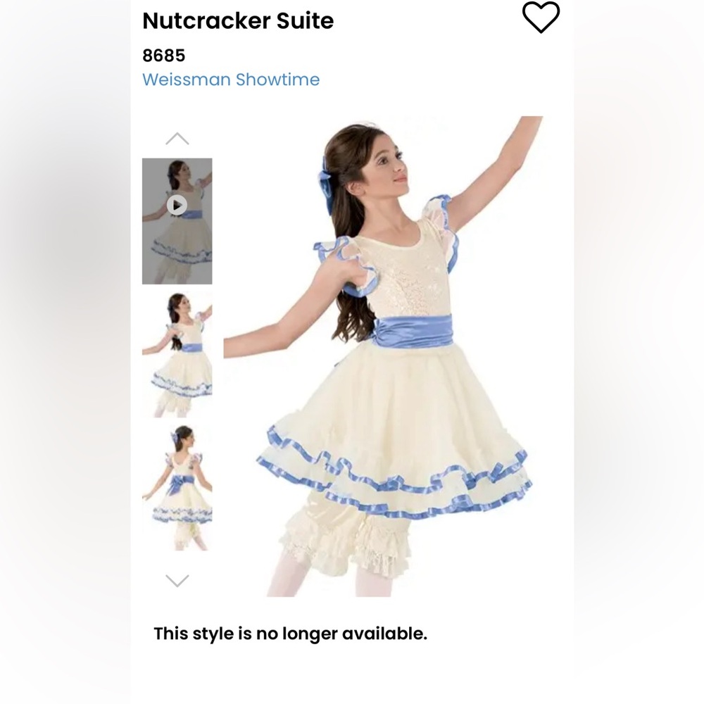 Weismann "nutcracker" costume. Sequin bodice with briefs and bow. SC